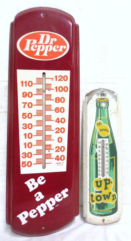 Pair of Thermometers Dr. Pepper Up-Town Tin Dr. Pepper (1 of 5)