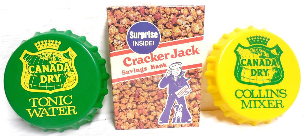 Lot of 2 Signs Canada Dry / Cracker Jack Bank Signs 13 (1 of 7)