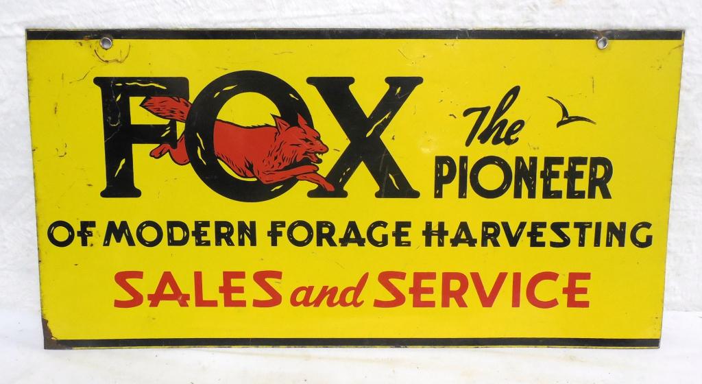 Fox Forage Harvesting Sign Double Sided Tin Painted (1 of 6)