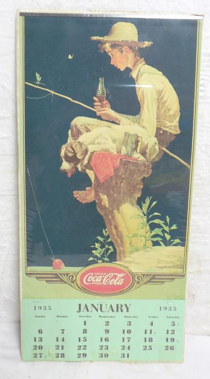 Coca-Cola Calendar 1935 Norman Rockwell 12'' x 25'' (1 of 5)