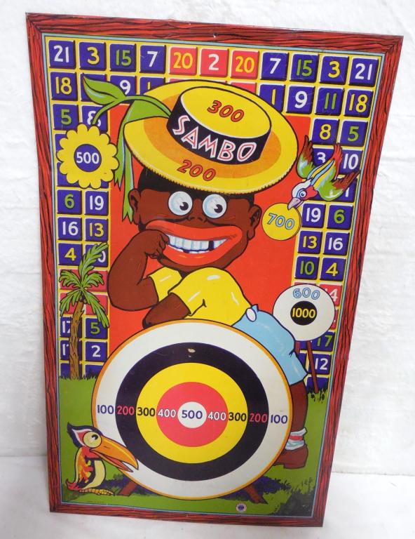 Black Americana Interest Sambo Wyandotte Toys 14'' x: 14'' x 23'' game board some creases see photos