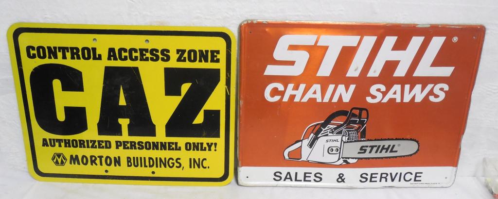 Lot of 2 Signs Stihl Chainsaws / Morton Buildings Stihl (1 of 7)