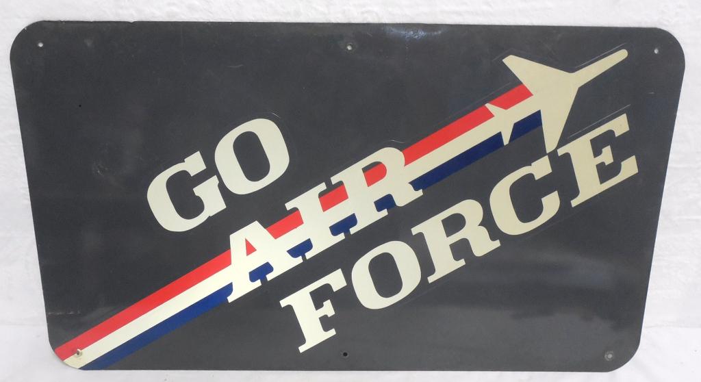 Go Air Force Sign Painted Tin 18'' x 32'' Single side (1 of 4)