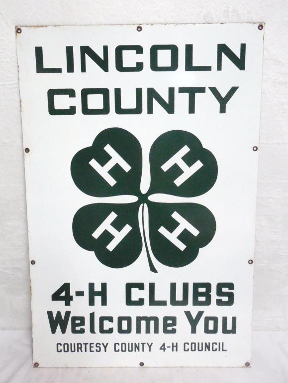 Lincoln County 4-H  Sign Enamel on Steel 24'' x 36'' (1 of 4)