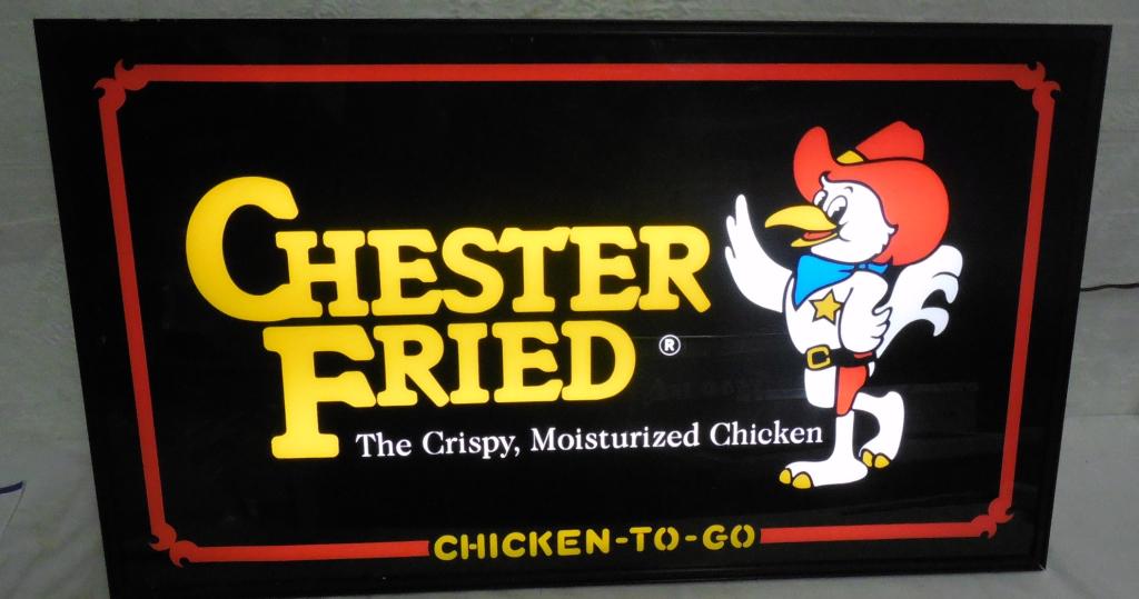 Chester Fried Chicken Lighted Sign 36'' x 21'' working (1 of 4)