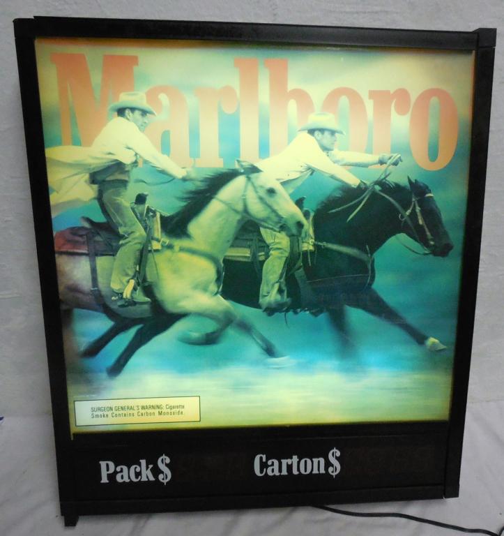 Marlboro Lighted Sign 26'' x 30'' working: 26'' x 30'' working