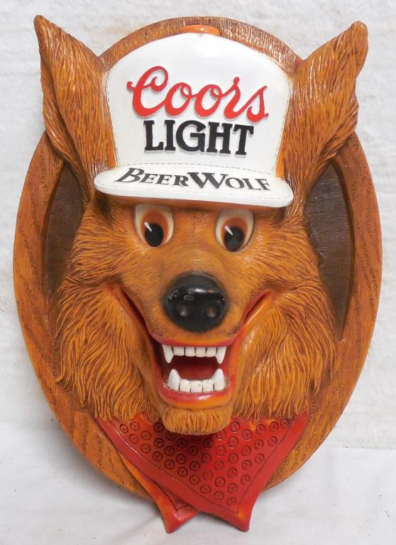 Coors Light Beer Wolf Wall Art 10'' x 14'' plastic (1 of 2)