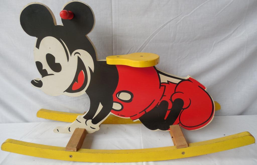 Mickey Mouse Wooden Riding Toy 34'' Rockers 22'' Tall (1 of 5)