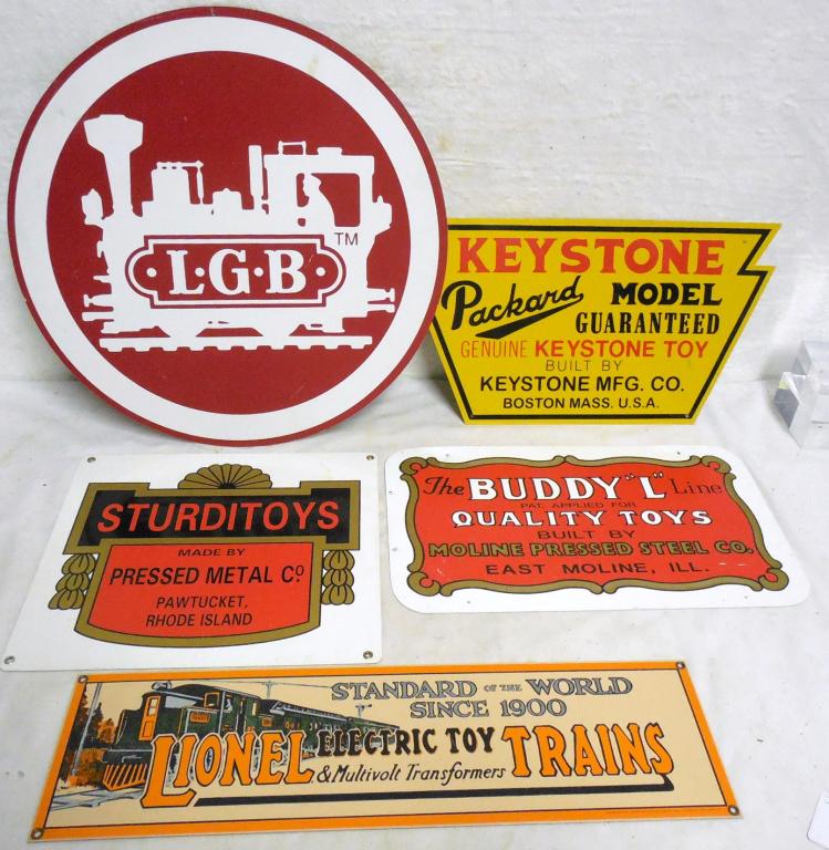 Lot of 5 Contemporary Signs Buddy L Tin 10'' x (1 of 8)