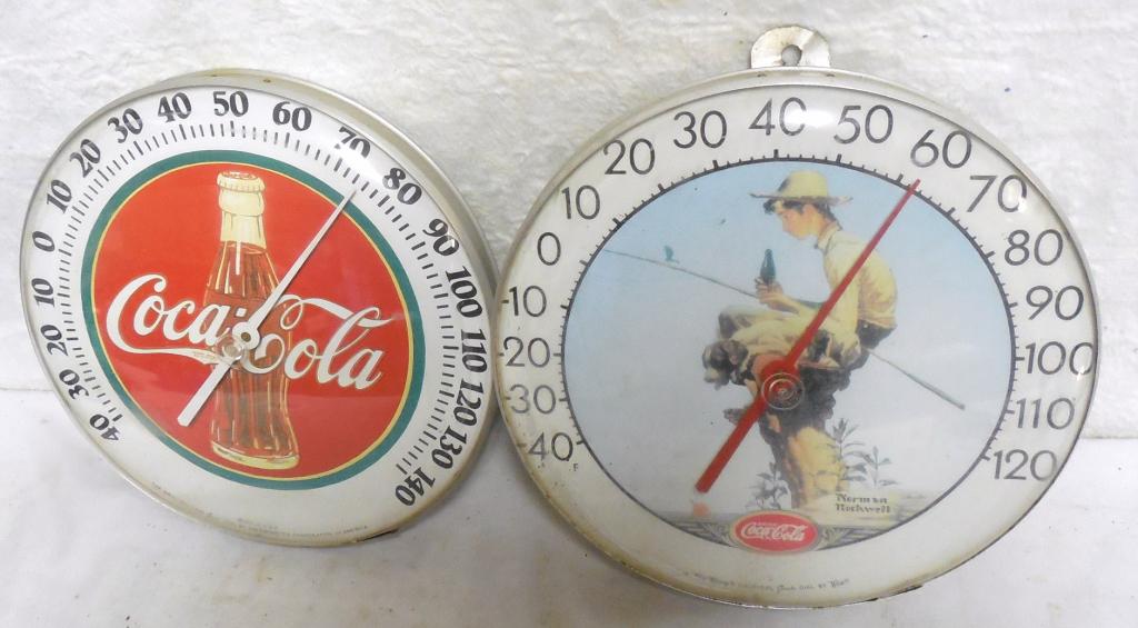 Lot of 2 Coca-Cola Thermometers Contemporary 12'' (1 of 6)