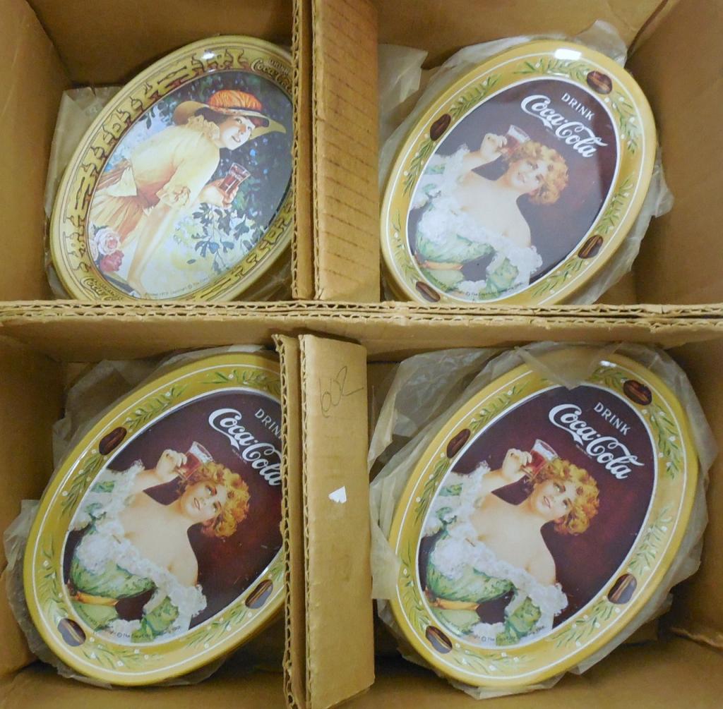 Lot of 60 + Coca-Cola Tip Trays New Contemporary 4'' x (1 of 6)