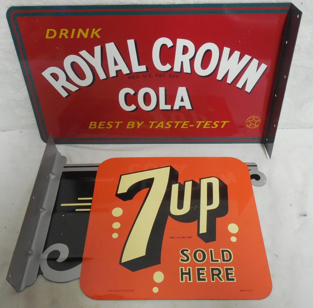 Lot of 2 Contemporary Soda Signs Painted Steel RC Cola (1 of 6)