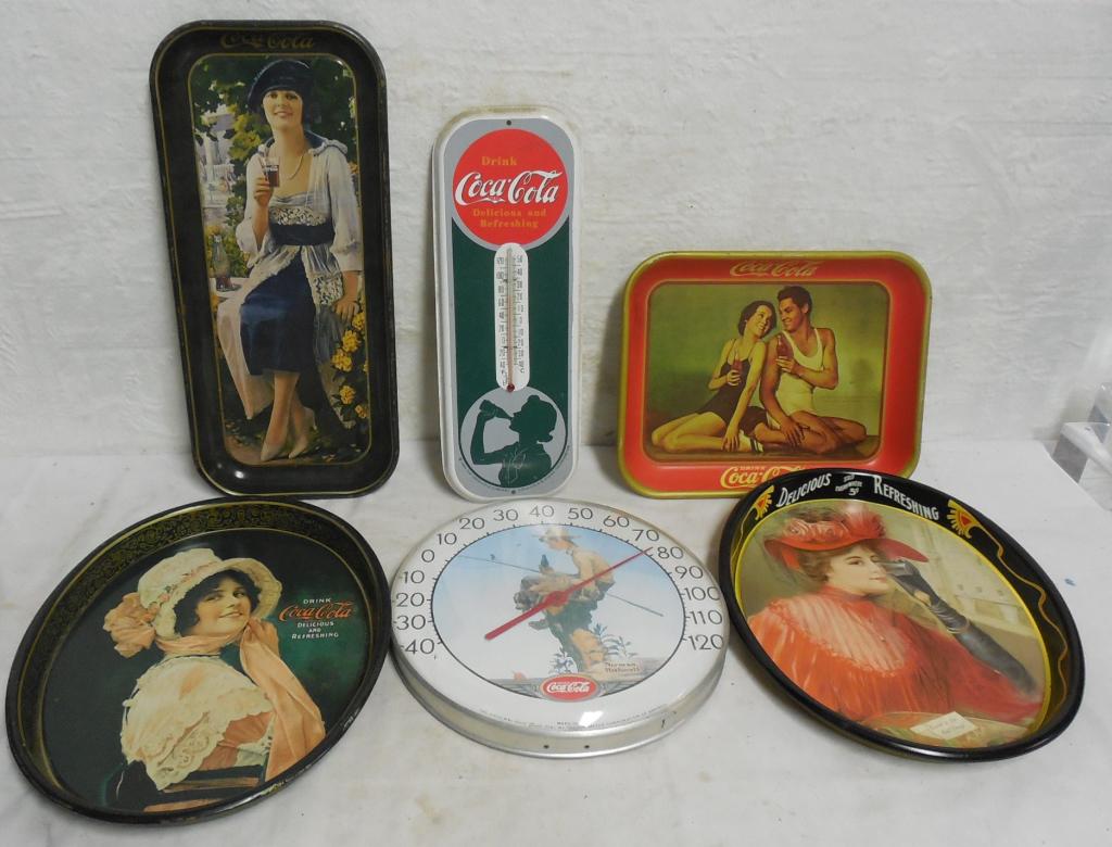 Lot of 6 Coca-Cola 4 Trays / 2 Thermometers All items (1 of 19)