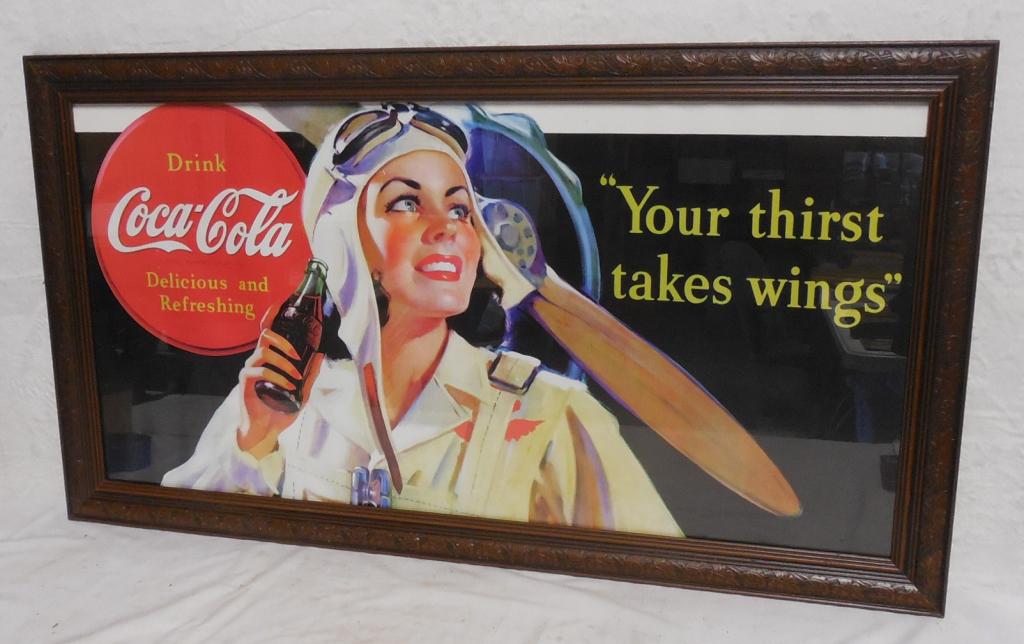 Coca -Cola Framed Print Contemporary Framed 21'' x 39'' (1 of 4)
