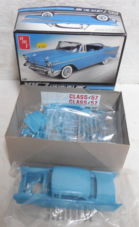 (2) 1957 Chevrolet Model Kits, & Simon Game parts: parts appear to be complete as is