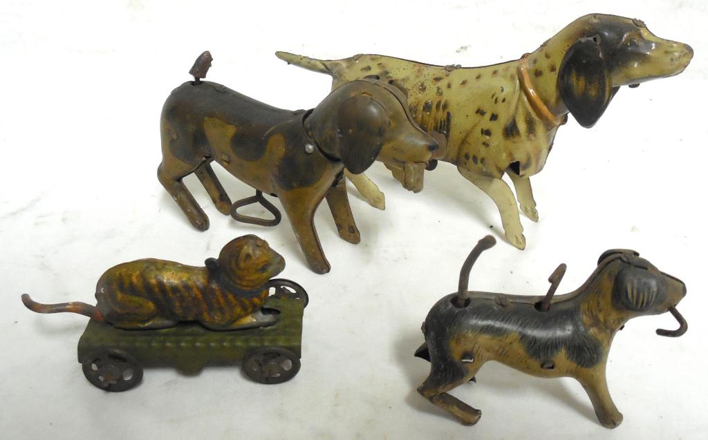 Lot of 4 Win-Ups 3 Dogs 1 Cat wind-ups do NOT work (1 of 9)