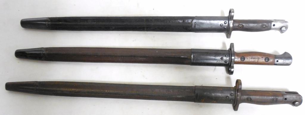 Lot of 3 Australian 1907 Bayonets Used as is see photos: Used as is see photos