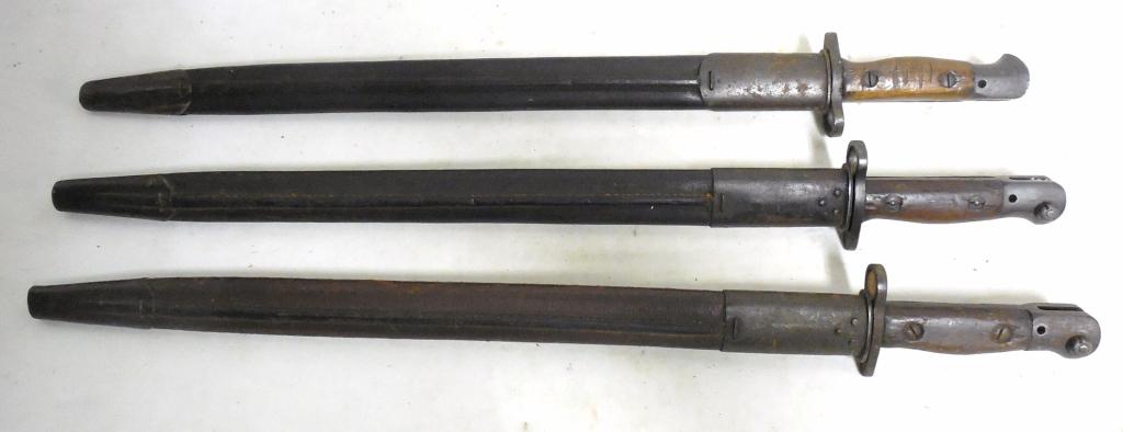 Lot of 3 Australian 1907 Bayonets Used as is see photos: Used as is see photos