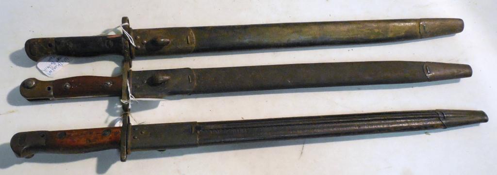 Lot of 3 Australian 1907 Bayonets One is spray painted: One is spray painted Gold Used as is see photos