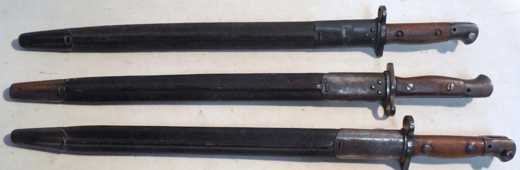 Lot of 3 Bayonets Used as is see photos for markings: Used as is see photos for markings