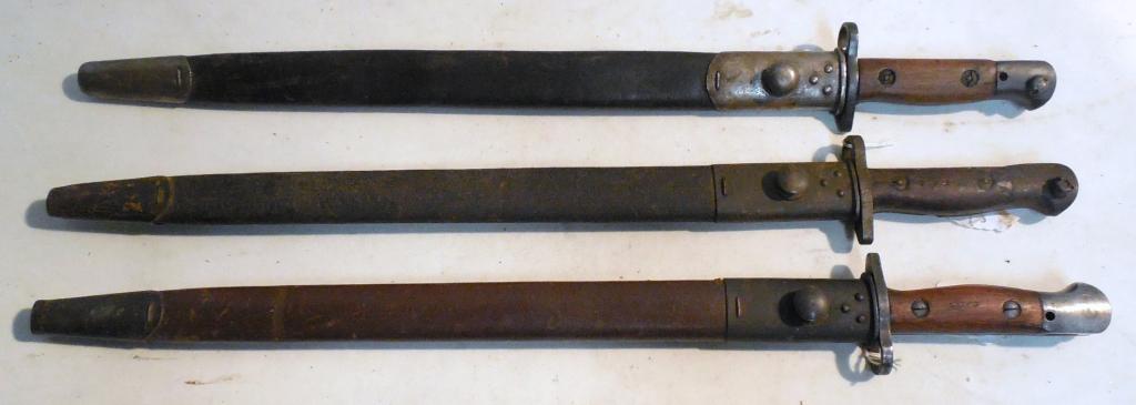 Lot of 3 Australian 1907 Bayonets Used as is see photos: Used as is see photos