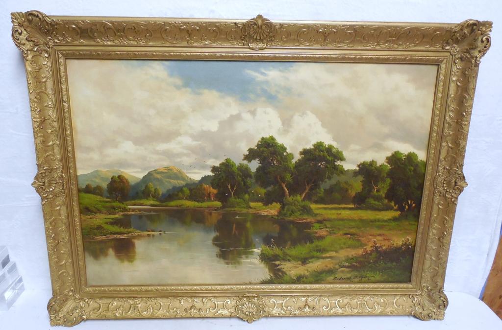 Painting on Canvas Frederick D. Ogden frame 42'' x 31'': frame 42'' x 31'' Used as is see photos