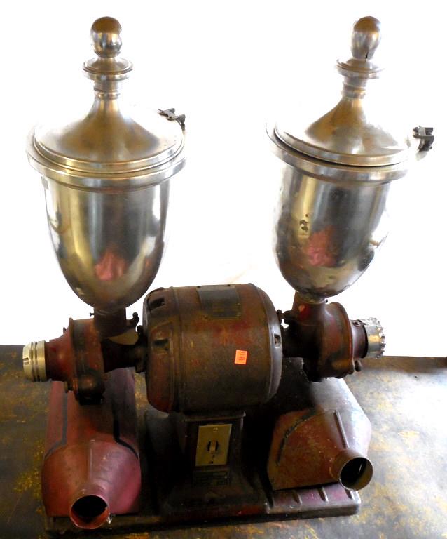 Hobart Coffee Grinder Commercial Grade Used as is see: 1 of the aluminum bean holders was broken off and repaired on the neck that fits into grinder see photos used as is - PICKUP ONLY / NO SHIPPING