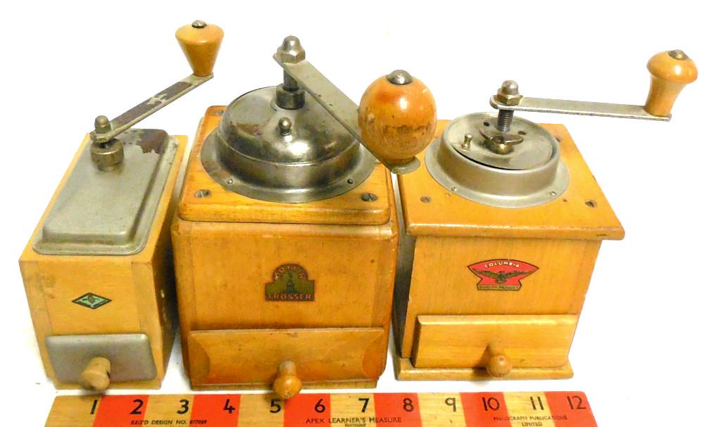 Lot of 3 Coffee Grinders Brevetti / Armin Trosser /: Brevetti / Armin Trosser / Columbia Used as is see photos