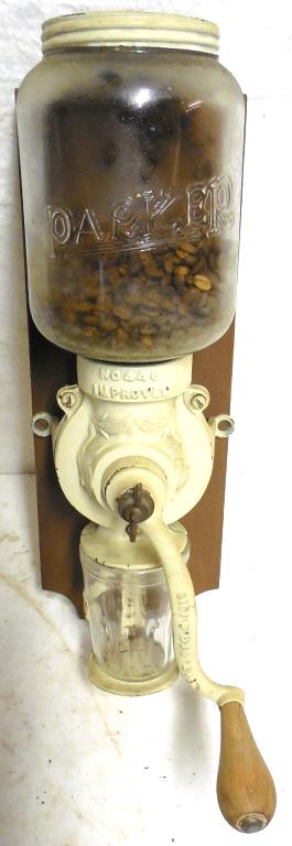 Coffee Grinder Wall Mount Glass Parker Improved No. 448: Parker Improved No. 448 Used as is see photos