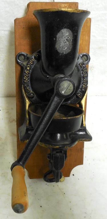 Coffee Grinder Wall Mount Spong & Co. England Used as: Spong & Co. England Used as is see photos