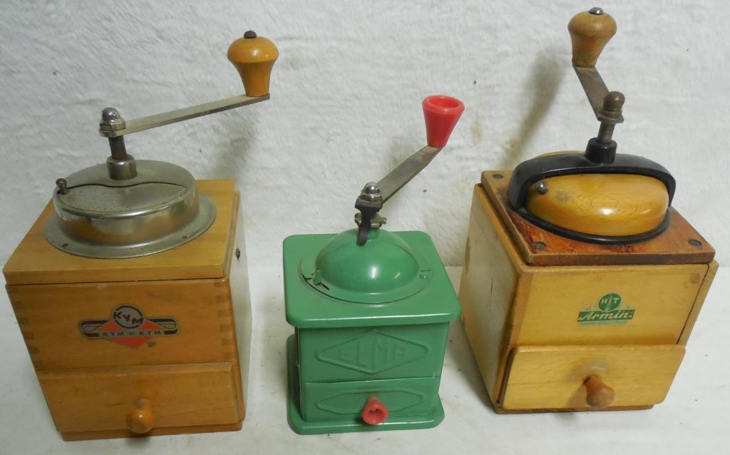 Lot of 3 Coffee Grinders KYM / ELMA / HT Armin Used: KYM / ELMA / HT Armin Used as is see photos