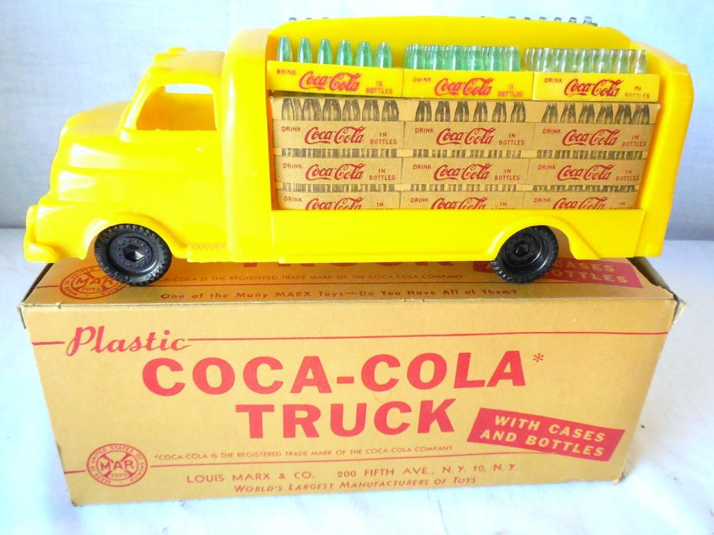 Marx Plastic Coca=Cola Truck with Cases Original Box: Original Box Intact no Tears