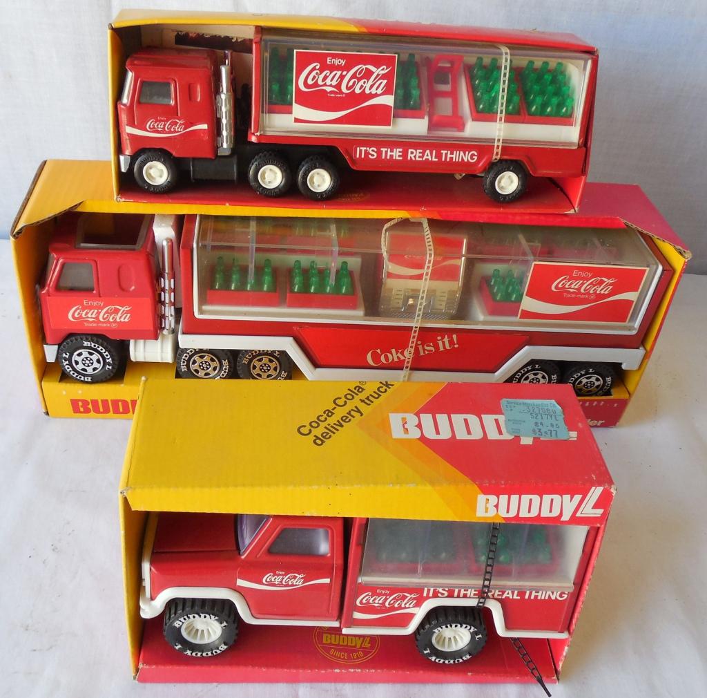 Lot of 3 Buddy L Coca-Cola Trucks NIB see photos: see photos