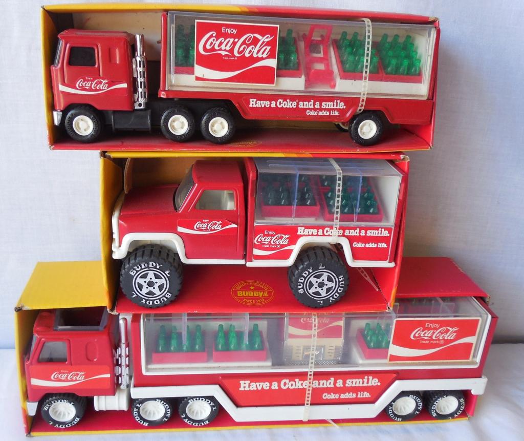 Lot of 3 Buddy L Coca-Cola Trucks NIB see photos: see photos