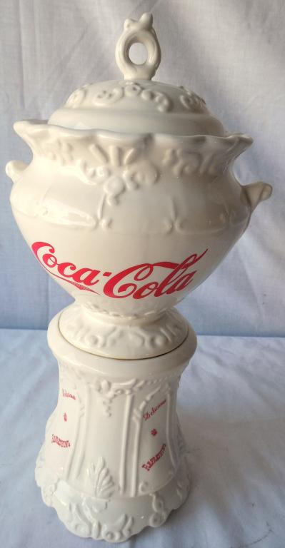 Coca-Cola Cookie Jar-Porcelain-16 inches tall See: See photos