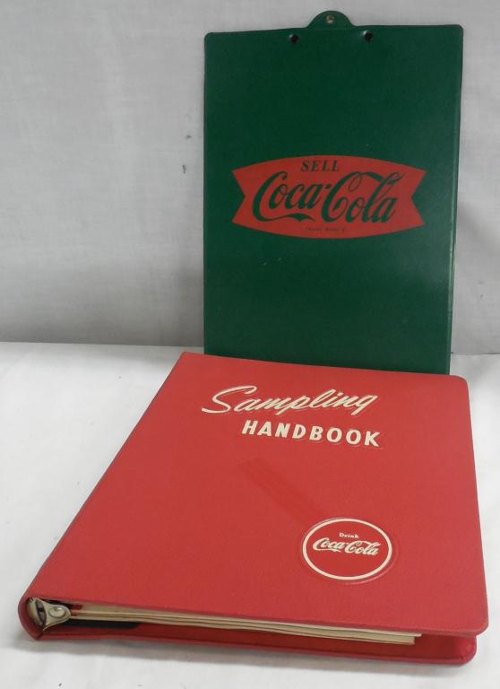 Coca-Cola Clipboard and Sampling Handbook Binder w/: Binder w/ Coca-Cola Blank notebooks--see photos