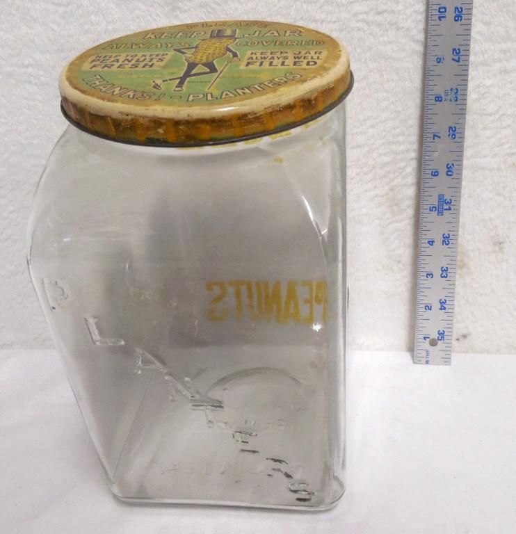 glass Planters counter display jar some wear on inside (1 of 5)