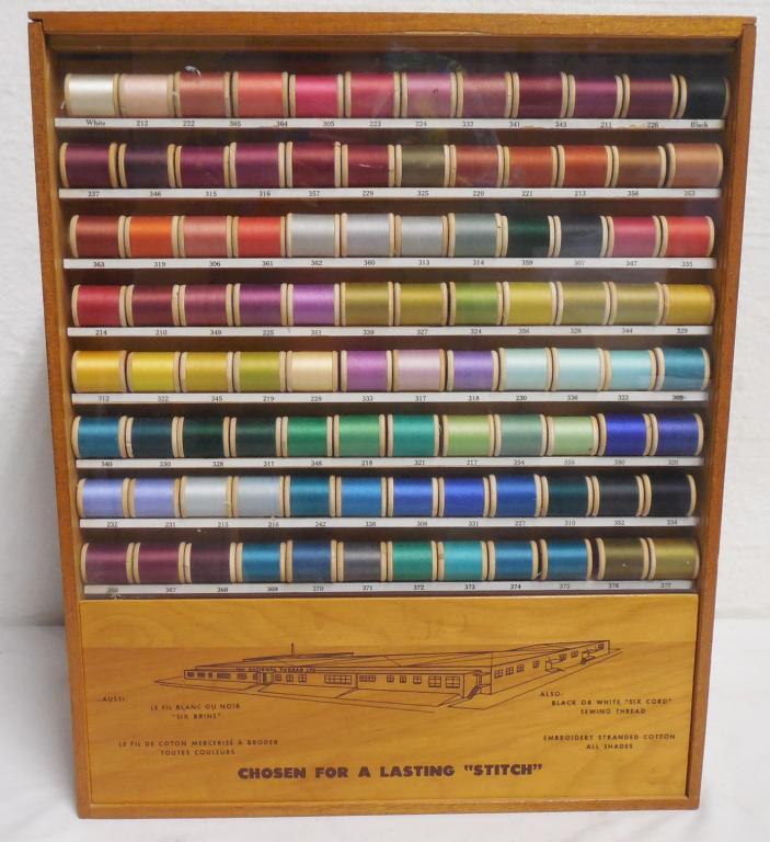 National thread Co. display rack w/ spools good shape, (1 of 4)