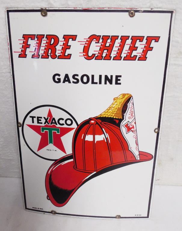 Porcelain Fire Chief Sign 12'' x 18'' (1 of 3)