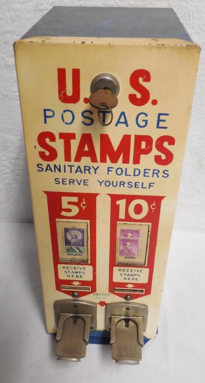 U.S. Postage Machine with Key Loaded w/Stamps see (1 of 5)