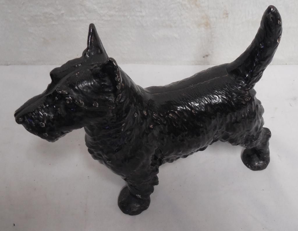 Scottie Dog Cast Iron Door Stop some paint loss / wear: some paint loss / wear as is see photos