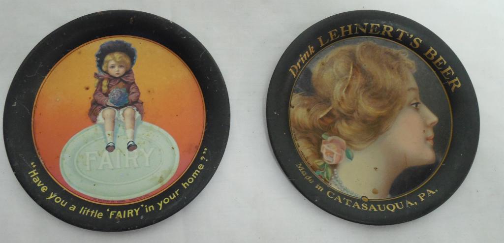 2 tin tip trays Fairy Soap & Lehnert's Beer, both (1 of 6)