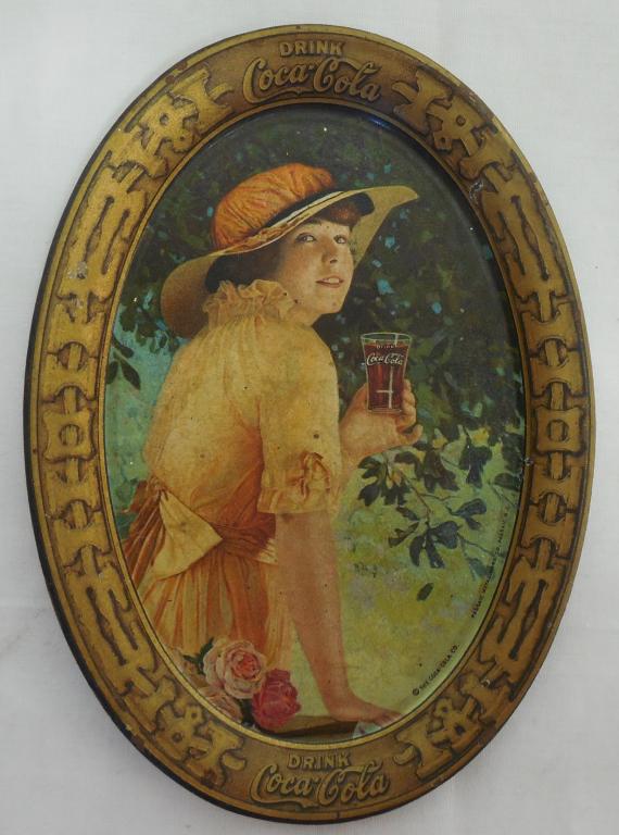 Coca Cola tip tray somewhat worn, light rust on back (1 of 3)
