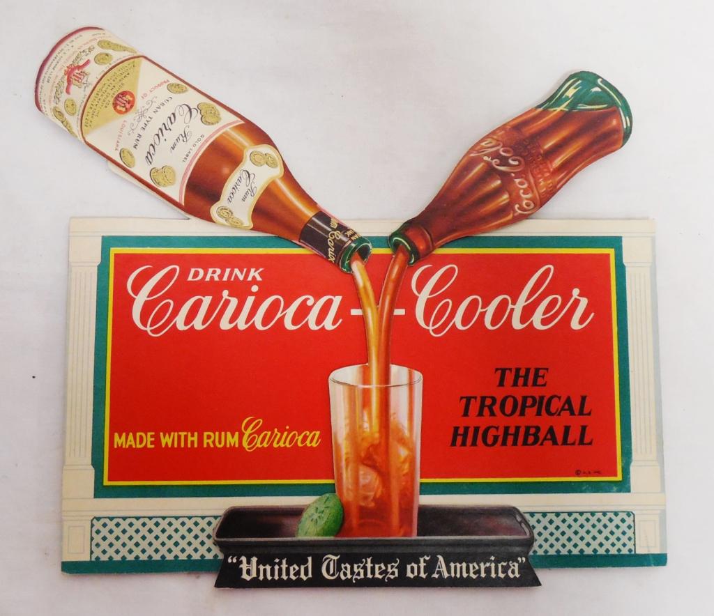 Carioca Cooler cardboard stand up ad good shape,: good shape, minimal wear