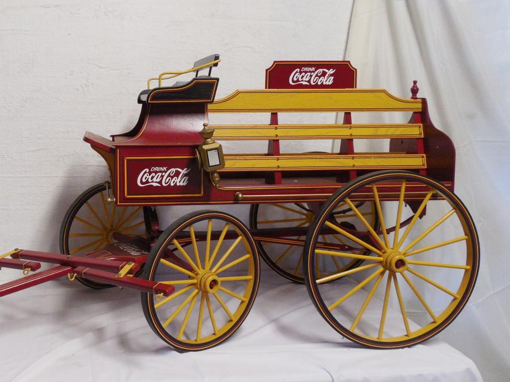 Wooden Coca Cola Wagon 30" tall X 21" wide X 76" long (1 of 9)