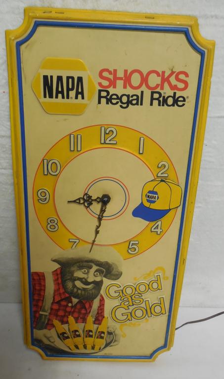 Napa Sign and Electric Clock  Plastic not a light motor (1 of 2)