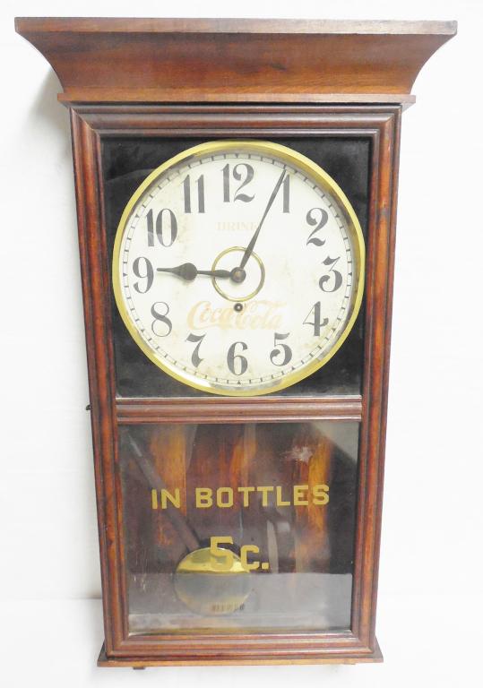 Coca-Cola Case Clock Untested No Key 34'' High x 14 (1 of 3)