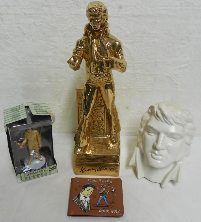 set of 4 Elvis pieces Elvis musical whiskey decanter (1 of 13)