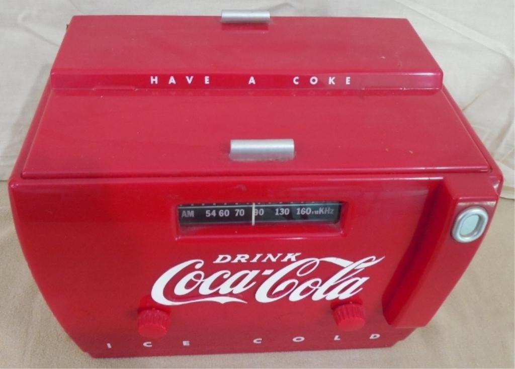 Old Thyme Coca-Cola Cooler Radio /Cassette untested as (1 of 4)