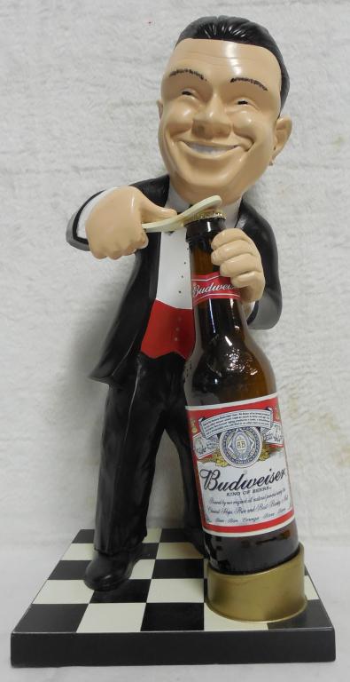 Budweiser resin figurine good shape, bottle is glass: good shape, bottle is glass